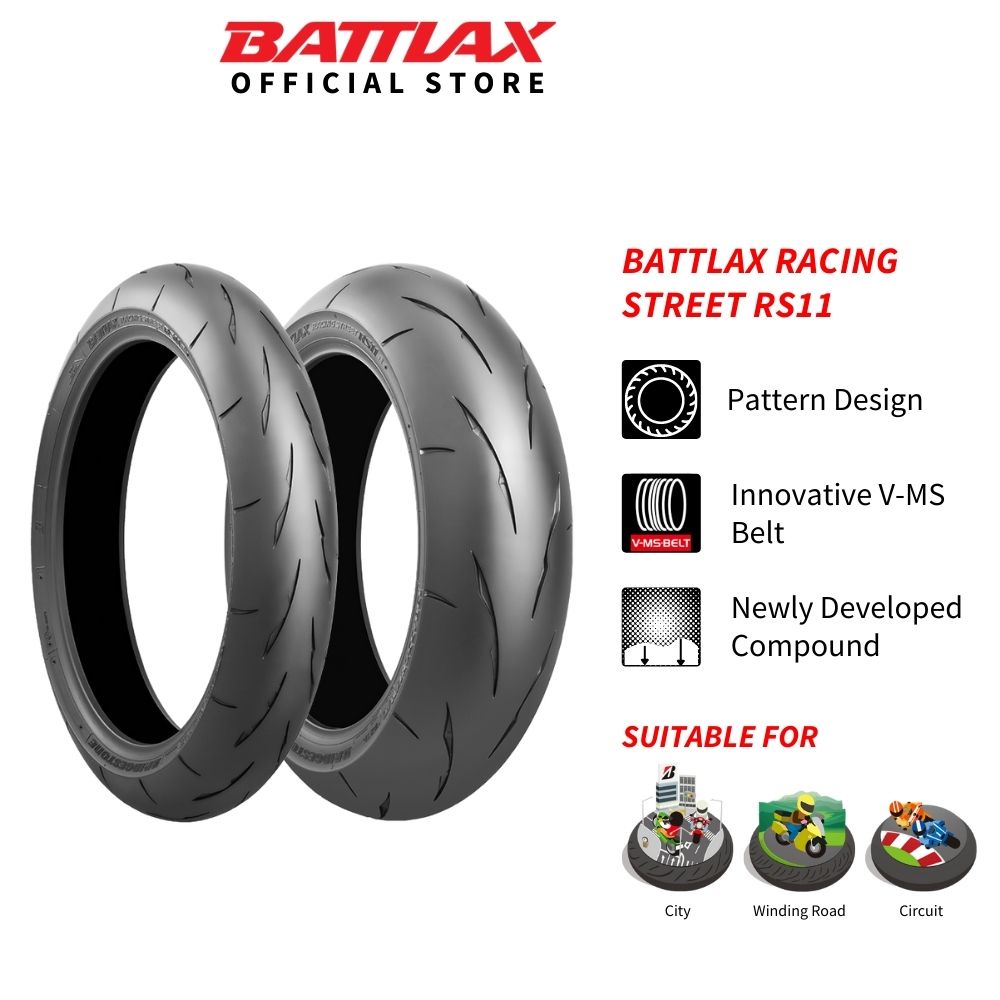 Bridgestone Battlax RS11 Racing Street 17 inch Motorcycle Tyre 120