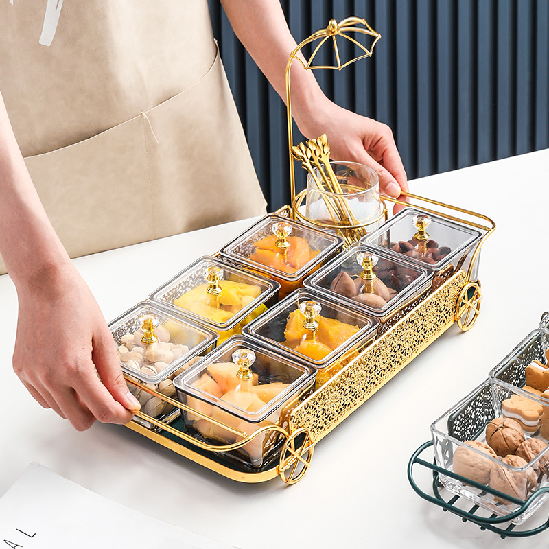 ins Glass fruit tray, dry fruit compartment, family living room, tea