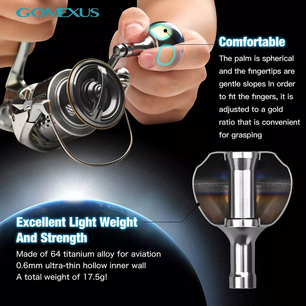 CHAI FISHING】Gomexus Galaxy 38 Titanium knob for shimano Stella vanford  daiwa Exist Luvias Ryobi Ultra power spinning baitcasting jigging fishing  reel TA38