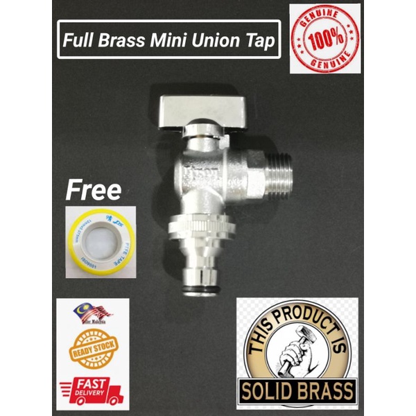 ** Ready Stock** 1/2" Solid Brass Angle Valve Union Tap Stopcock For