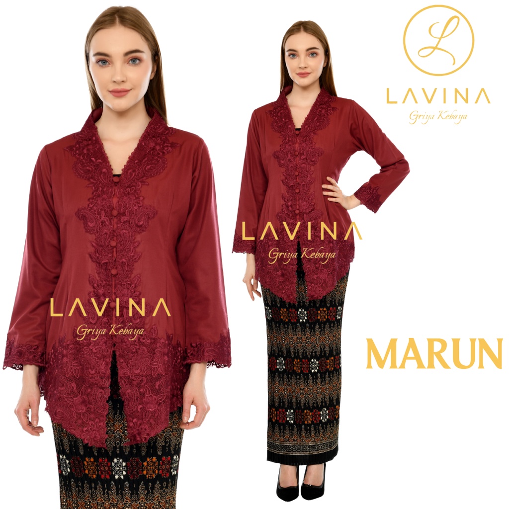 MERAH Maroon Embroidered Velvet KEBAYA Up To XXXXXL | Shopee Malaysia