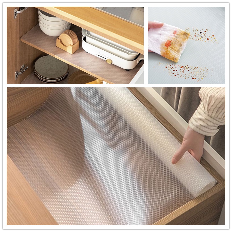 Non-Slip Shelf Liner - 500x45cm EVA Drawer Mat, Waterproof & Oilproof Cabinet Protection