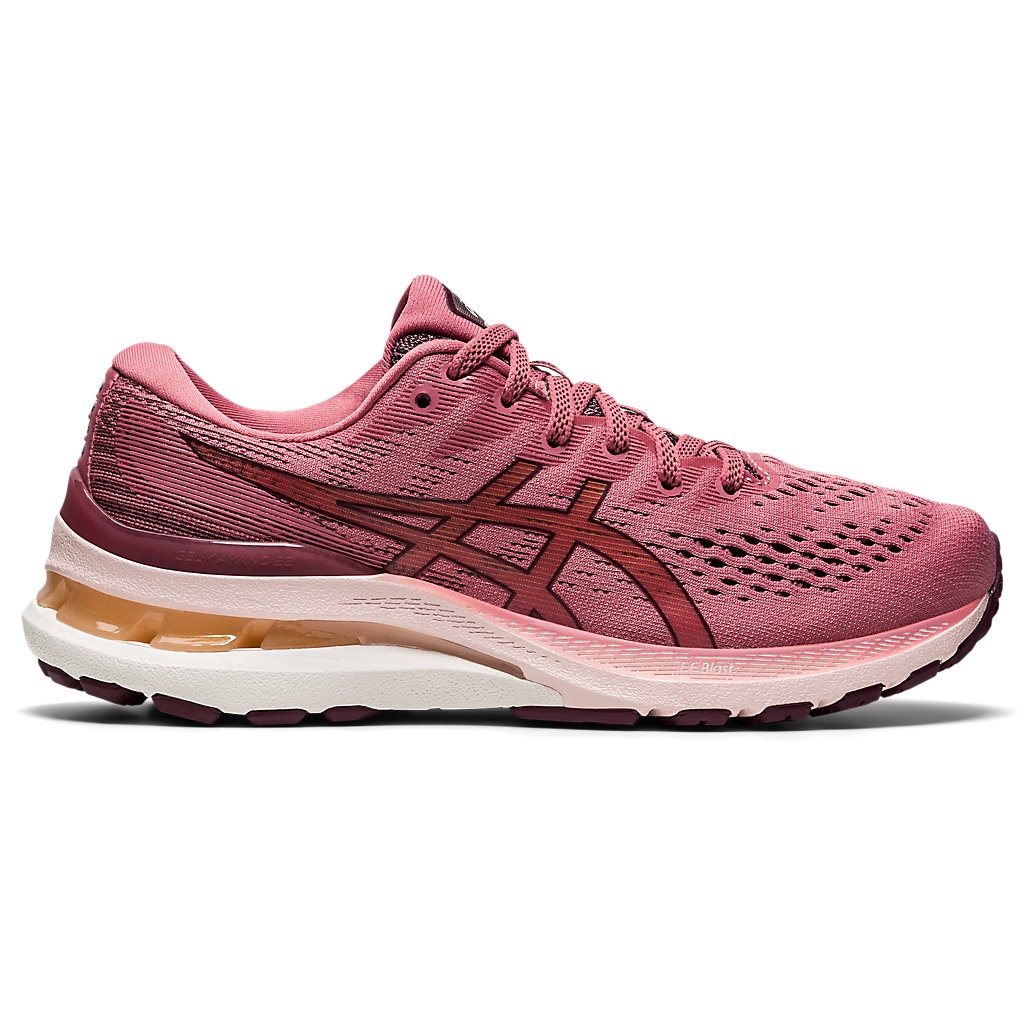 ASICS Gel Kayano 28 Women Running Shoes in Smokey Rose Deep Mars