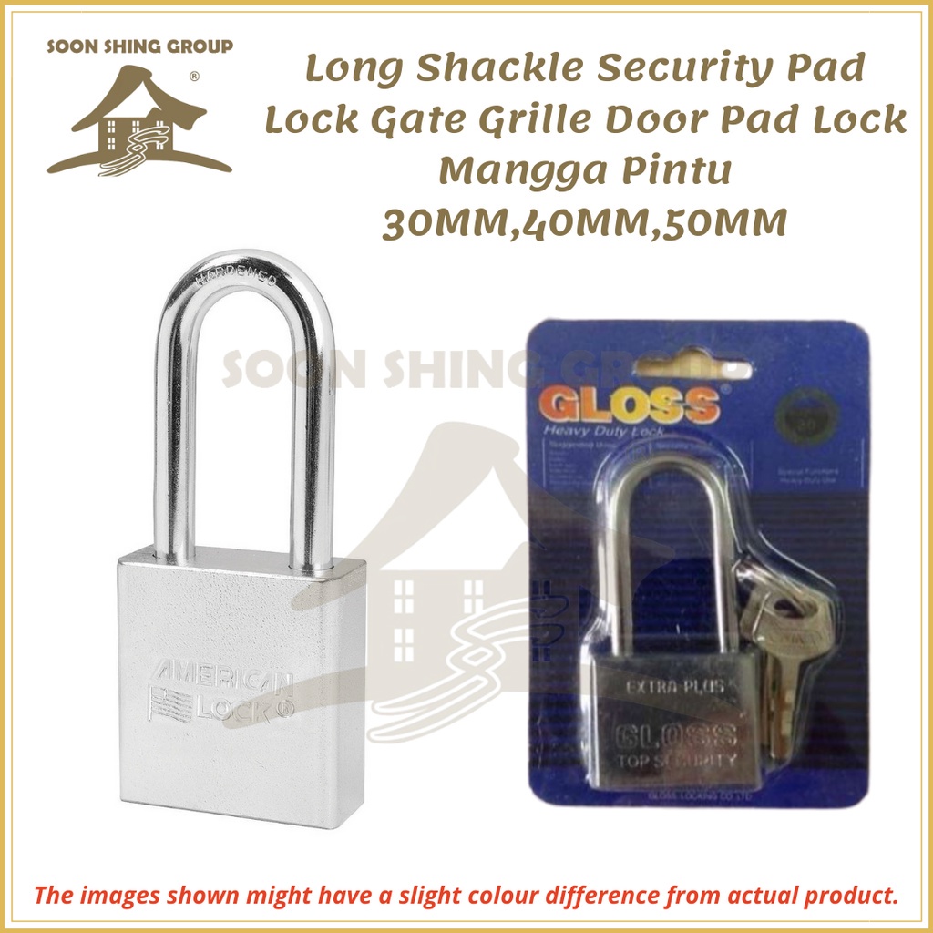 Long Shackle Security Pad Lock Gate Grille Door Pad Lock Mangga Pintu ...