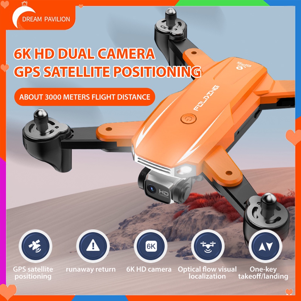 S6 Foldable Drone with GPS 6K UHD Camera, Quadcopter with Brushless