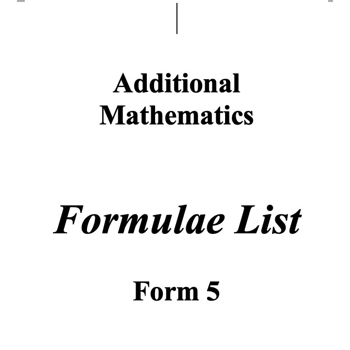 SPM Add Maths Formula List Form5/PDF | Shopee Malaysia