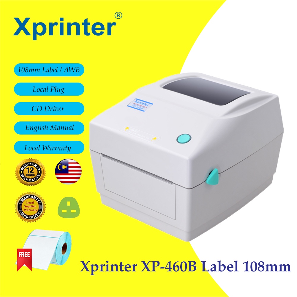 XPrinter XP-460B Thermal Shipping Air Waybill AWB & Barcode Label 108mm ...