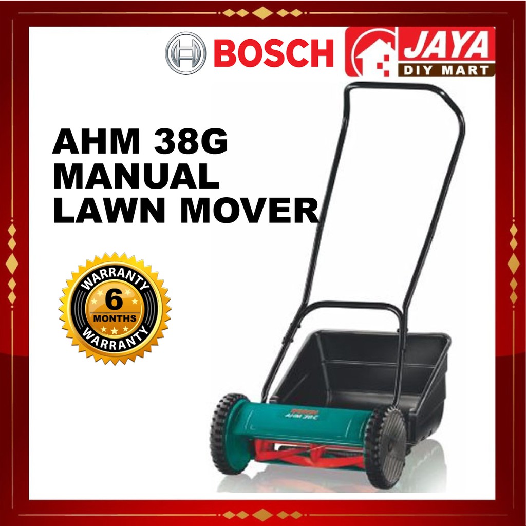 BOSCH AHM38G Manual Hand Push Lawn Mower Grass Cutter 38CM HAND MOWER 26L GRASSBOX AHM38 6 months warranty