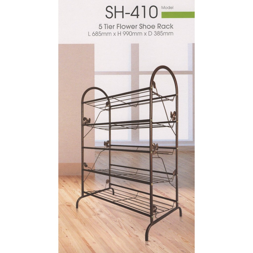 SH-410 5 TIER FLOWER SHOE RACK | Shopee Malaysia