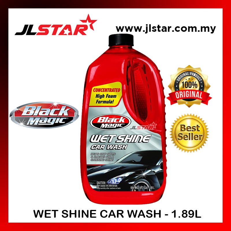 BLACK MAGIC WET SHINE CAR WASH 1.89L VEHICLE CLEANING TOOLS CLEANER LIQUID 100 ORIGINAL JL STAR ACCESSORIES SHINE CARE