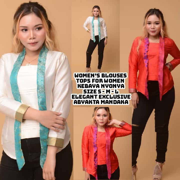 Ready Stock Baju Kebaya Nyonya Baju Thai Silk Material Kebaya Nyonya Womens Blouses Sleeve