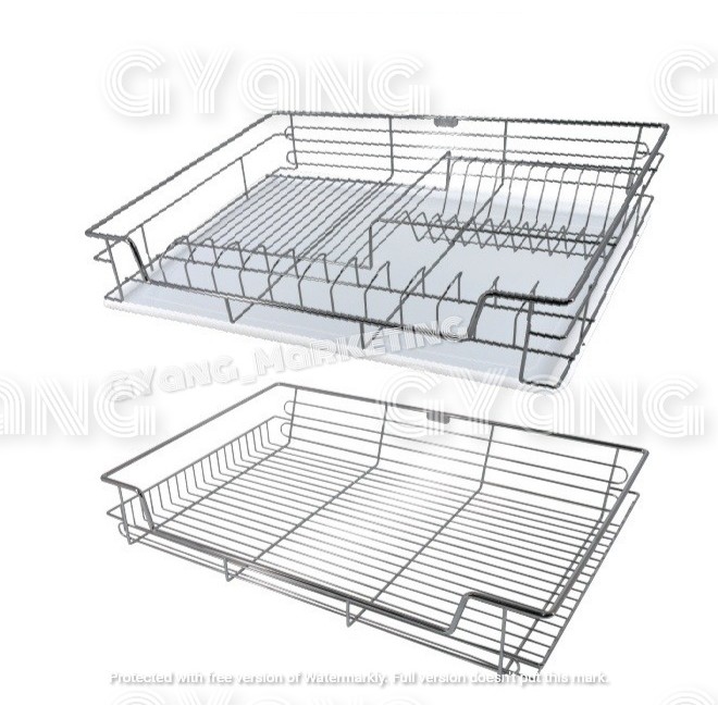 Kitchen Cabinet AB Drawer Pull Out Basket With Dish Rack | Shopee Malaysia