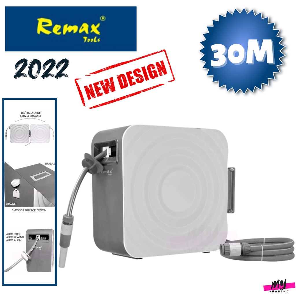 REMAX 1/2 X 30M Automatic Retractable Hose Reel 38-NW302 ( New Model ...