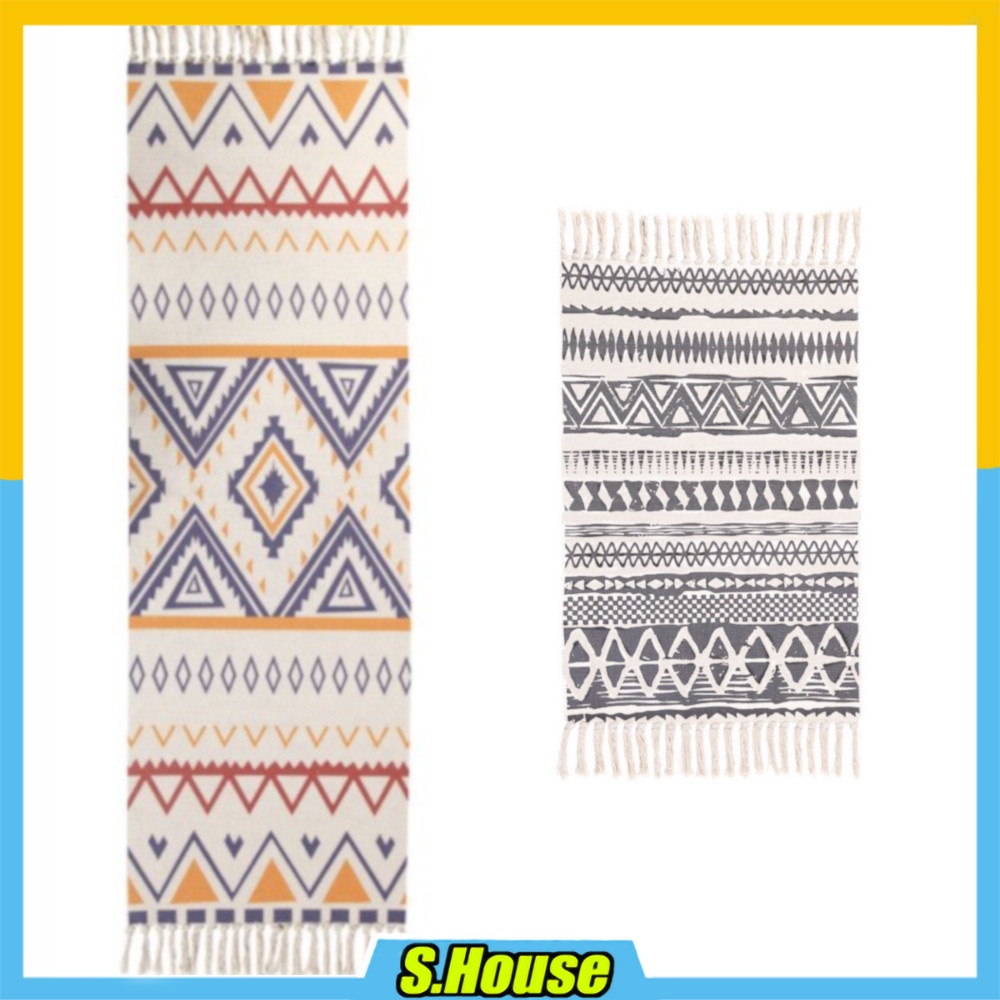 Carpet Rag Rug Cotton Braided Retro Washable Porch Doormat Hand Woven ...