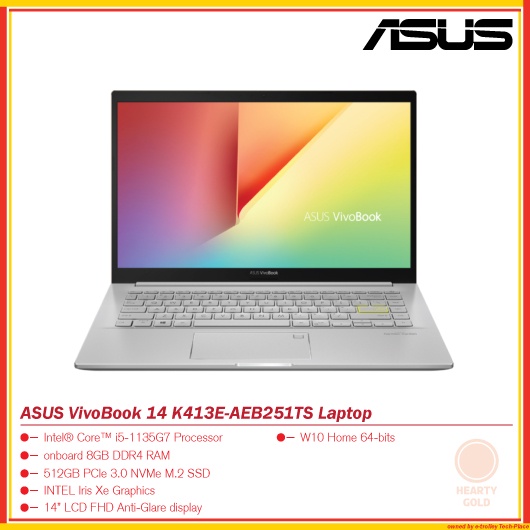 ASUS VivoBook 14 K413E Pour Pièces Détachées - Clavier HS (Physique) - Coque Argent