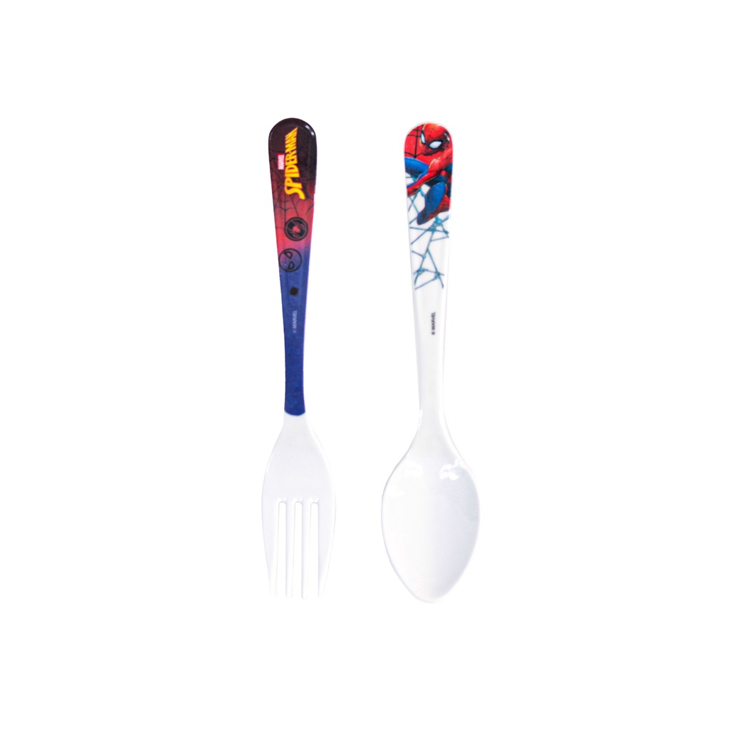Marvel Spiderman Meal Set Plate Bowl Spoon & Fork Melamine Set Lunch ...