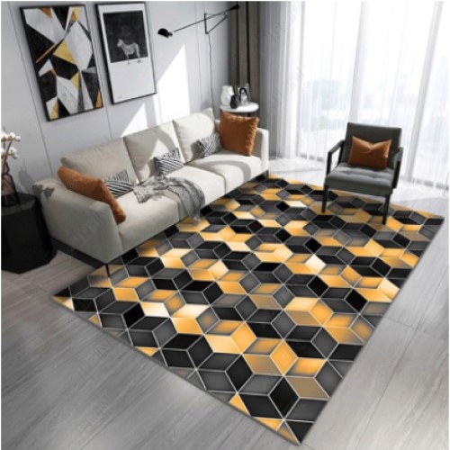 🐱COMEL🐱 [M/L/XL] Stripe Pattern 3D Printing Modern Design Carpet Living ...