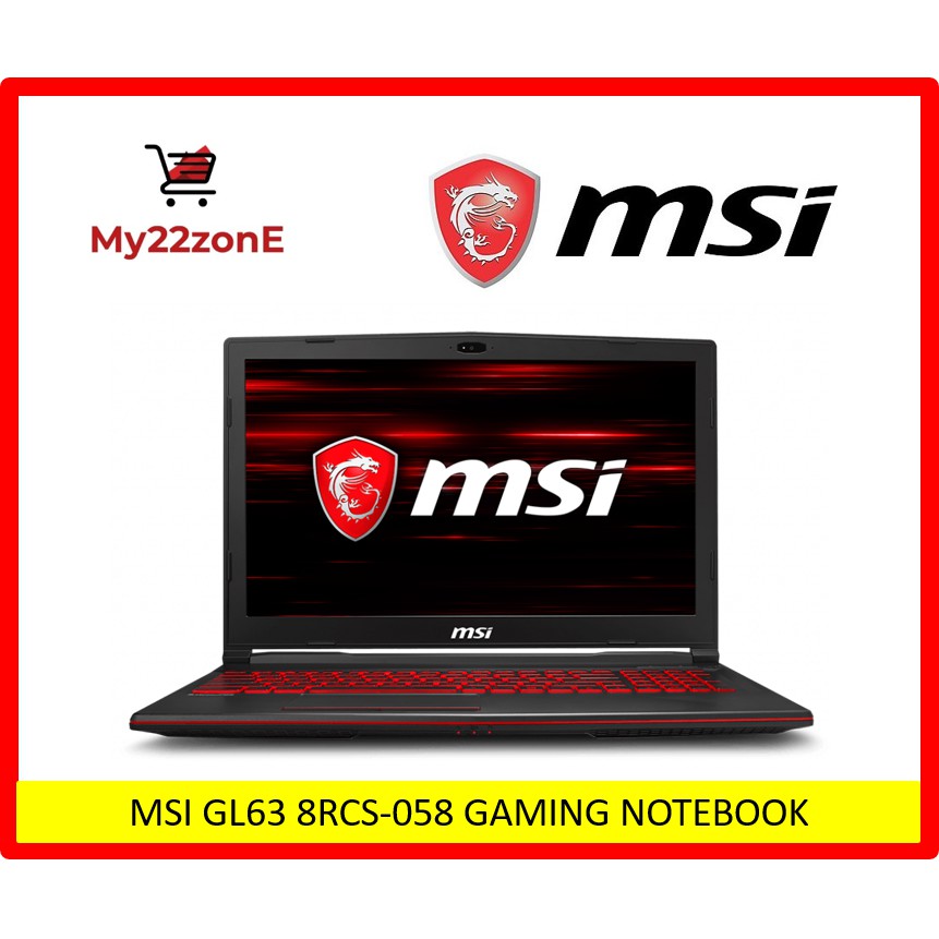 MSI GL63 8RCS-058 GAMING NOTEBOOK (i5-8300H, 8GB, 256GB SSD,15.6 ...