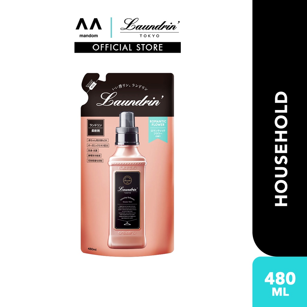 *Expiry Apr 2024 LAUNDRIN Fabric Softener Romantic Flower Refill 480ml
