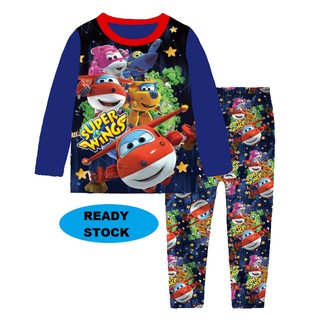 CARTOON SUPER WINGS LONG SLEEVE LONG PANT BOY PAJAMAS MUSLIM