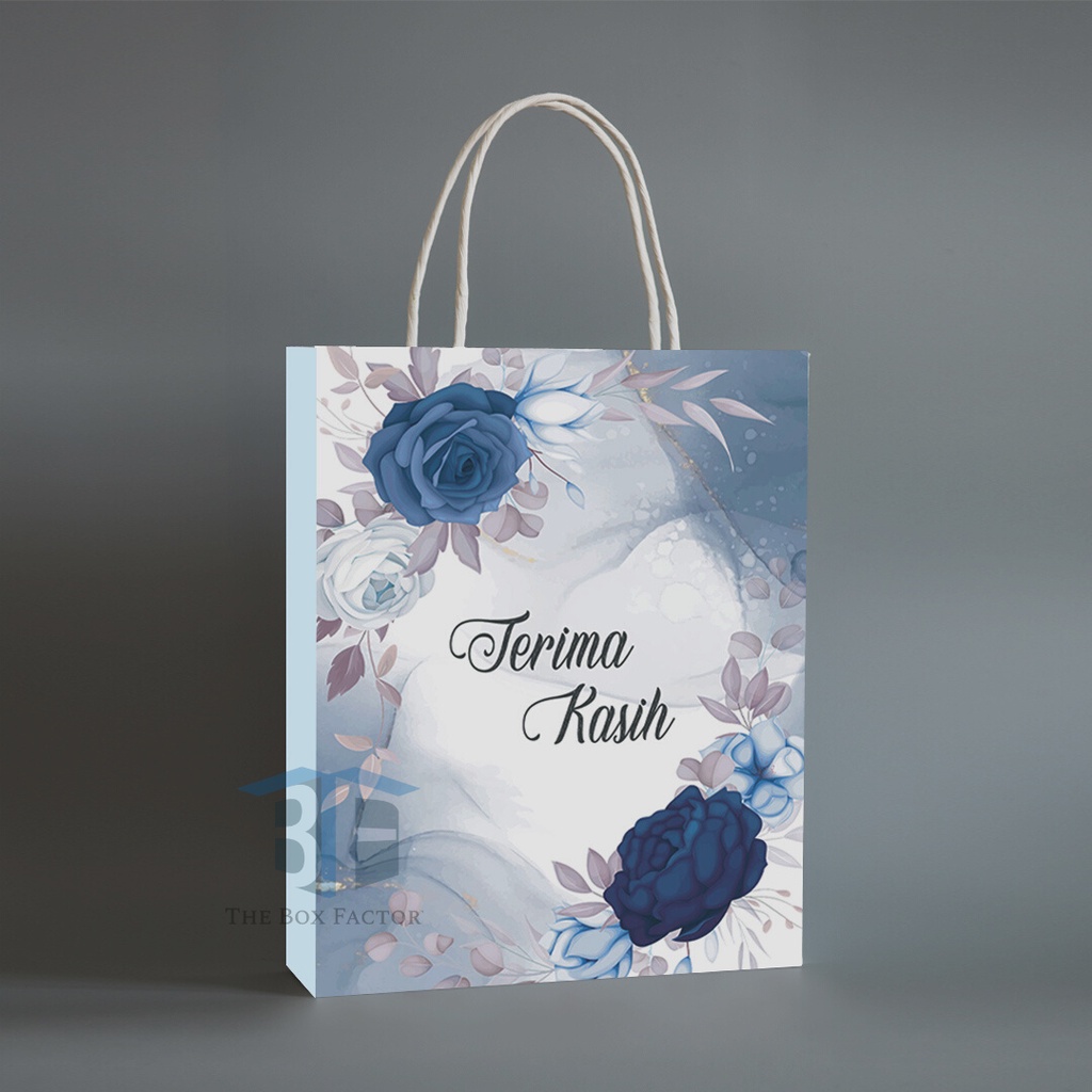 [50pcs] Floral Love Thank You Printed Paper Bag Thick Material💪 