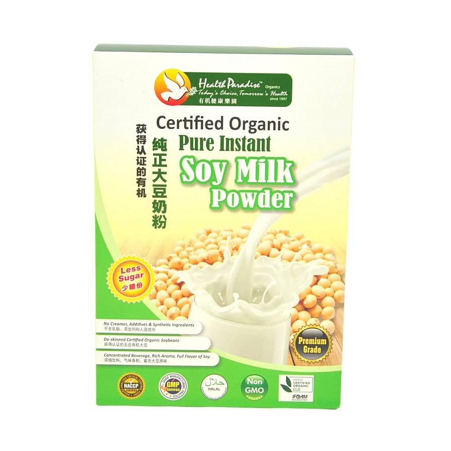 Health Paradise Organic Pure Instant Soya Milk Powder Less Sugar (500gm ...