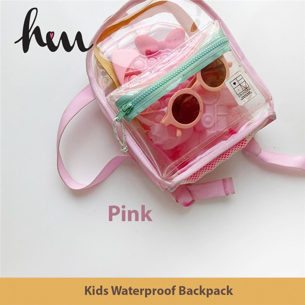Kids Colourful Waterproof PVC Jelly Backpack Bag, Swimming Bag ...