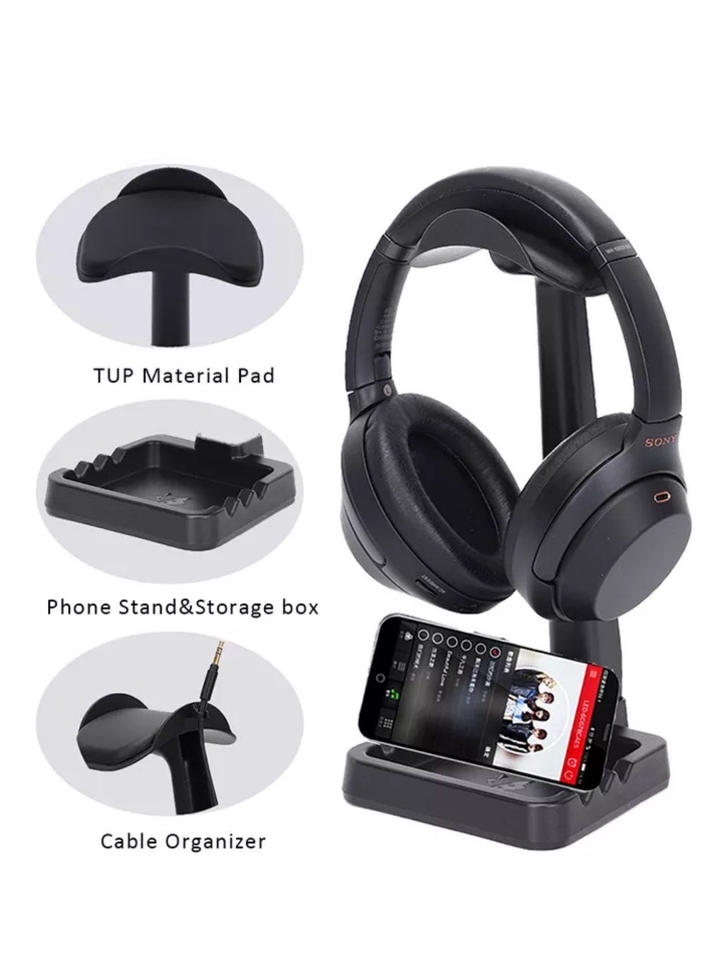 Headphone Stand Headset Holder Aluminum Supporting Bar Flexible ...