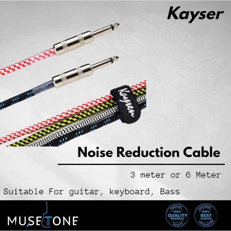 Kayser Noise Reduction Guitar Jack cable for all type of instrument, Guitar Cable Keyboard Cable