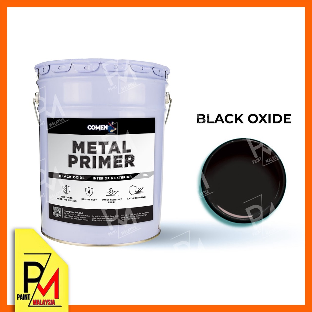 COMEN Metal Primer 18 Liter Interior & Exterior Oxide Paint Metal Iron Steel Paint Cat Besi Cat Anti