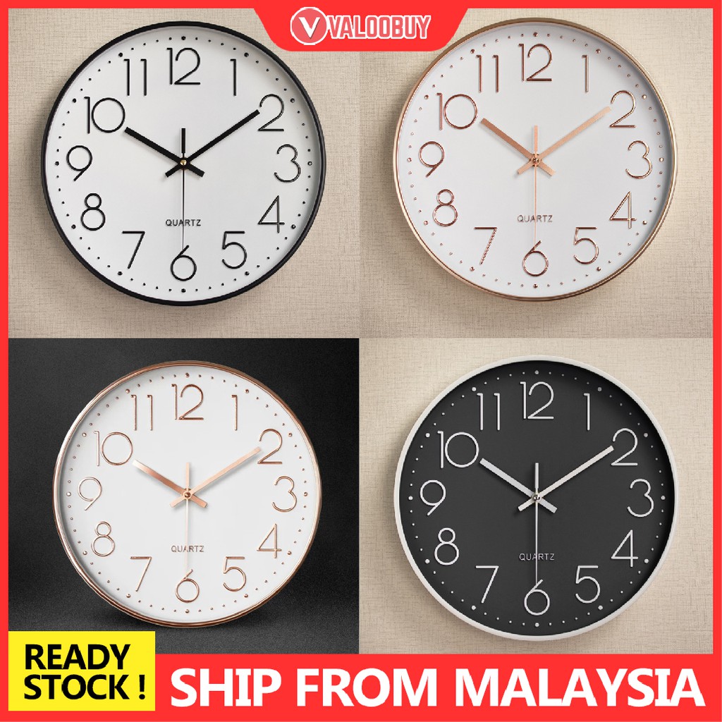 30cm Jam Dinding Quartz Modern Silent Jam Dinding Wall Clock Hiasan ...