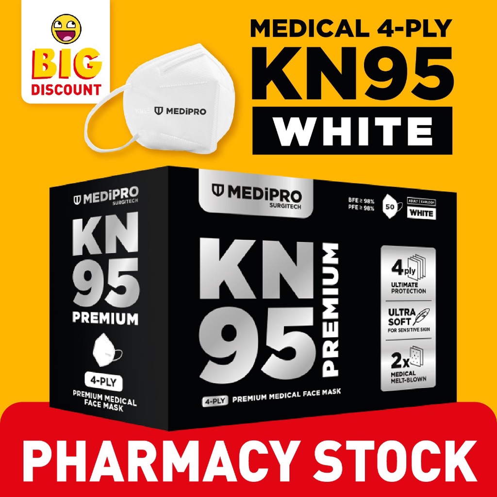 [DISCOUNT PHARMACY] MEDIPRO Medical KN95 4 layers earloop 1 piece ...