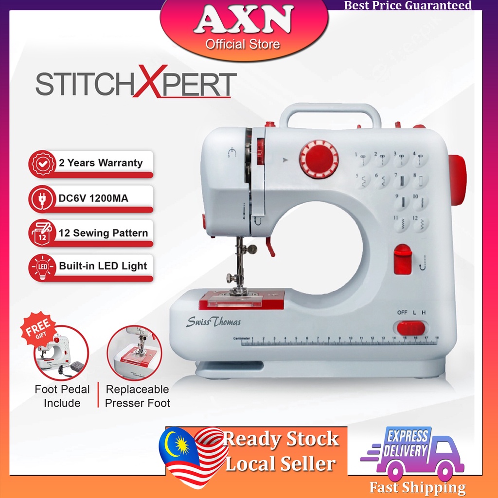 AXN 12 Patterns Sewing Machine Mesin Jahit Stitch Xpert Auto Winding ...