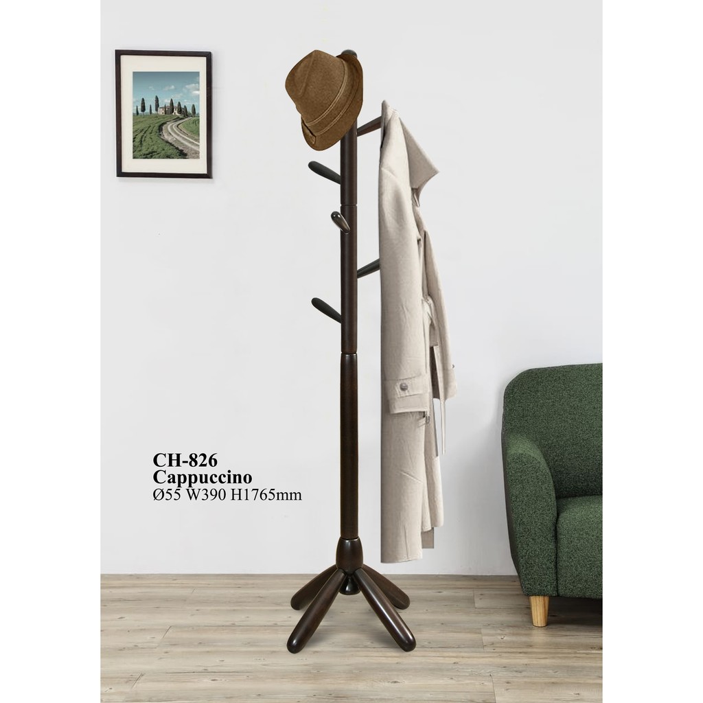 WOODKING Solid Wood Coat Hanger Hanging Pole Rack CH826 / Penyangkut ...