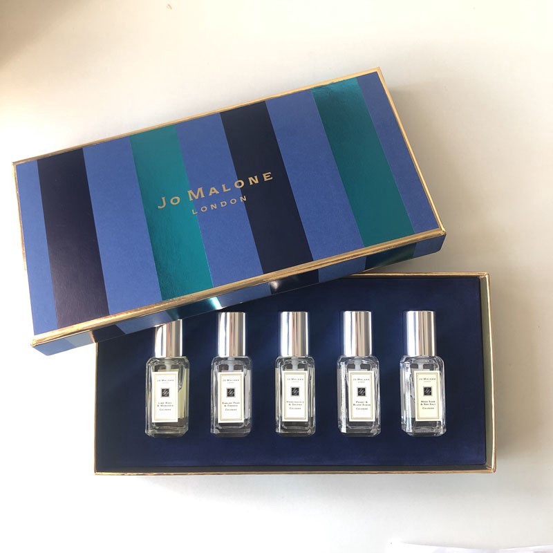 HP Limited Edition Gilt Blue Box JO MALONE MINI SET 9ml X5 With Spray