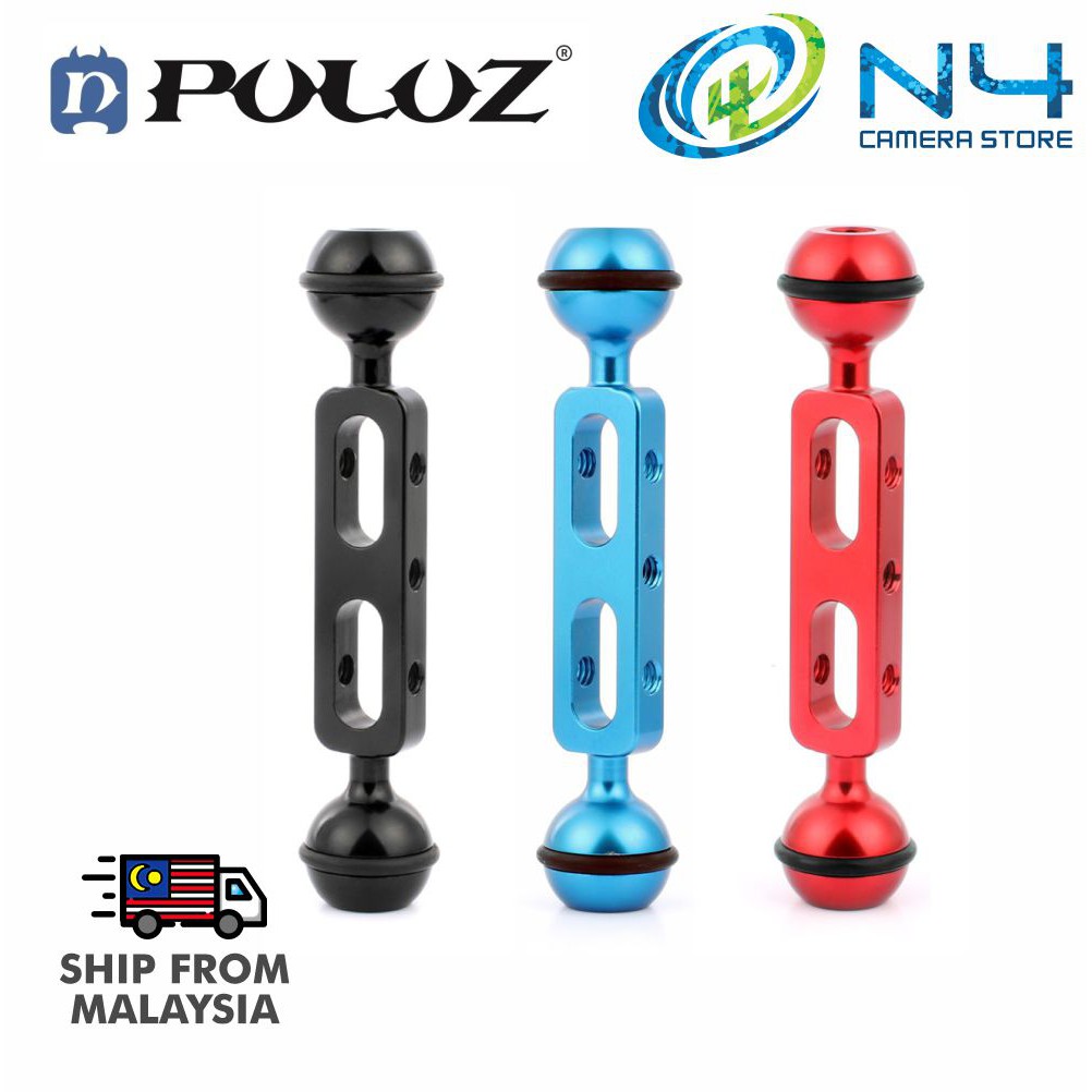 Puluz PU241 Aluminum Alloy Dual Balls Arm for Underwater Torch/Video ...
