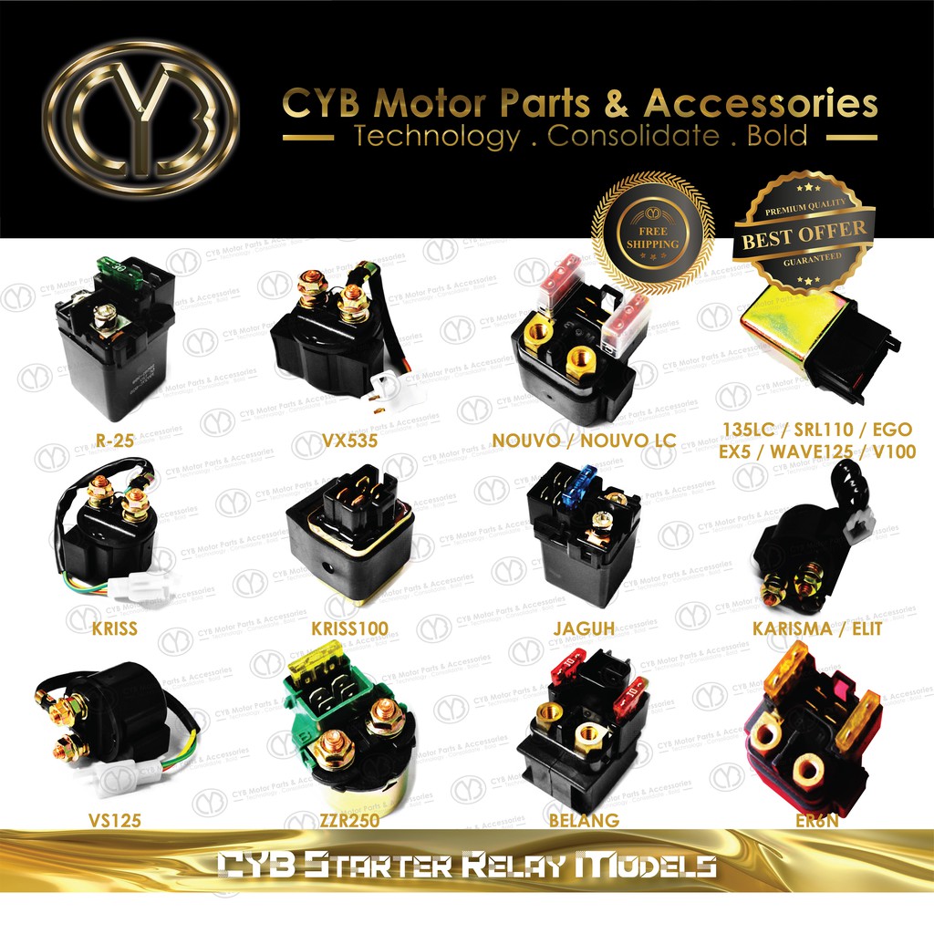 STARTER RELAY R25 VX535 NOUVO LC SRL110 EGO WAVE125 V100 KRISS 100 ...