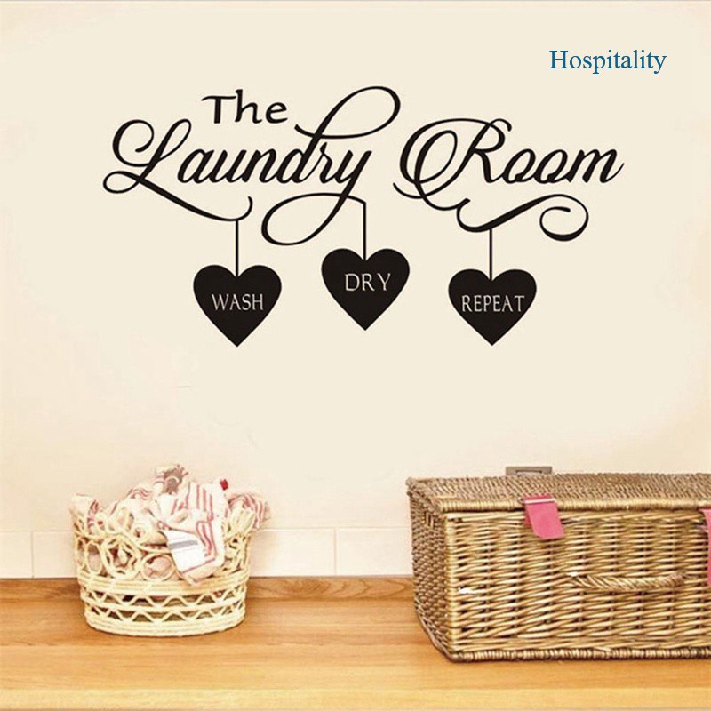 Hospitality The Laundry Room Quote Wall Sticker Home Laundry Room Decor 