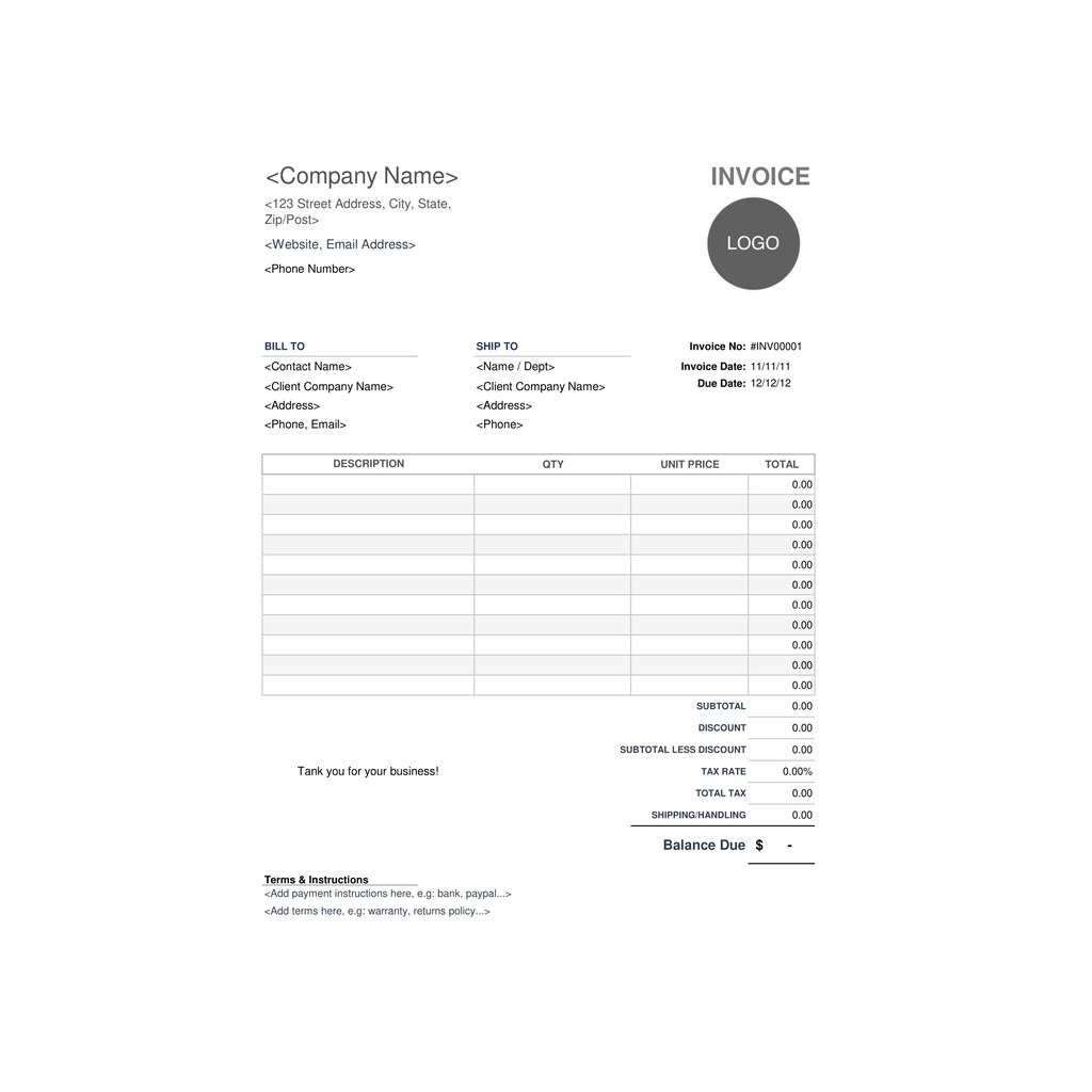 Template Invoice Quotation Receipt Microsoft Excel Business Purpose ...