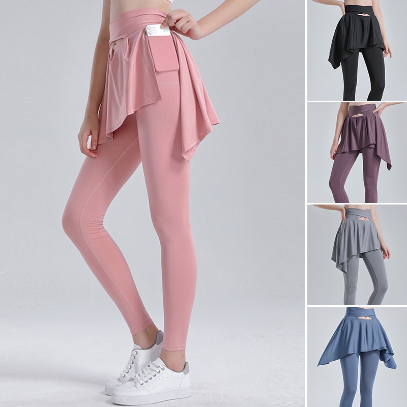 Yoga Skirts Women Sports Skirted Leggings Plus Size Dance Sports Pants