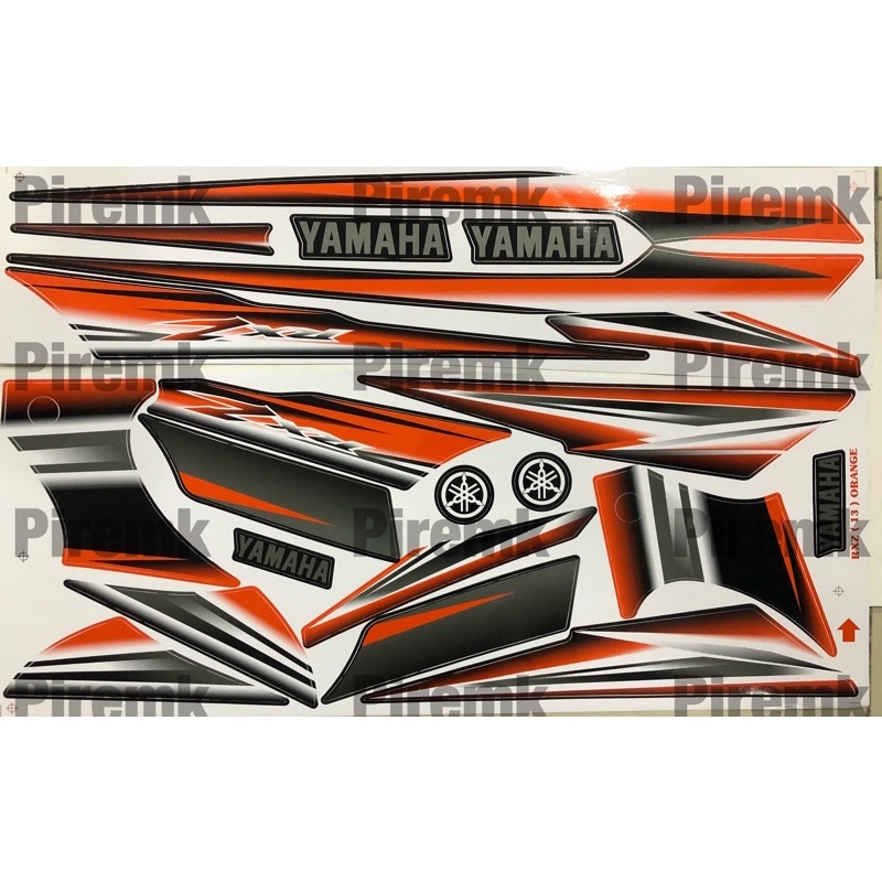 Rxz sticker Stripe moritaka rxz model catalyzer last model hitam oren ...
