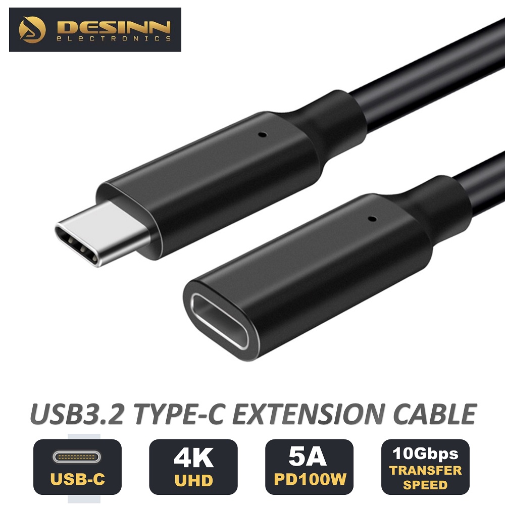 USB C Extension Cable 10gbps USB 3.2 Type C Male to Female Extender