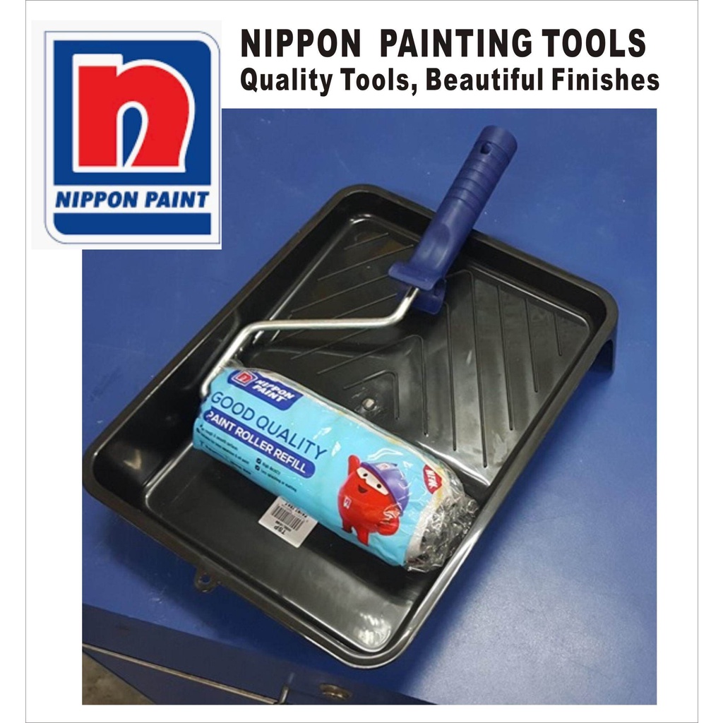 7" NIPPON PAINT Polyester Roller Handle End Cap Good Quality Refill Set ...