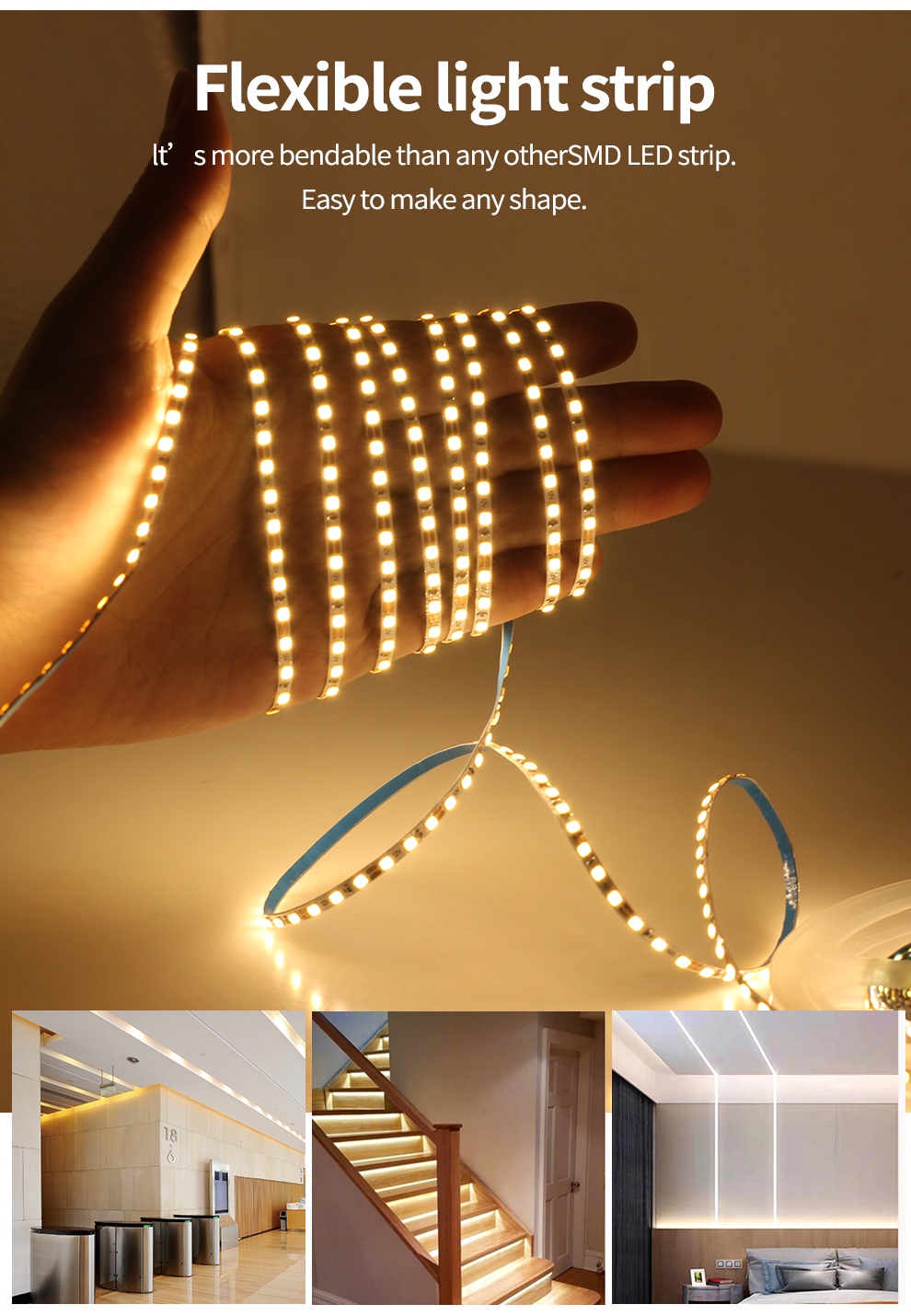 DC12V LED Strip 3MM 168LEDS/m High light Led Tape Light 3000K/4000K ...