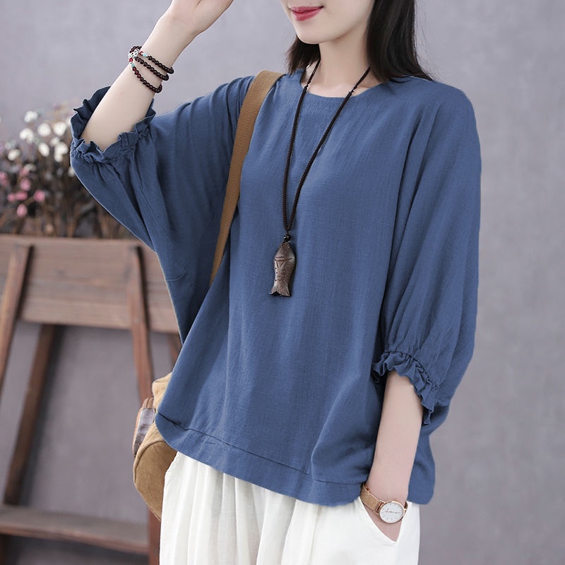 Ready Stock Women Loose Blouse Korean Style Long Sleeved Solid Color ...