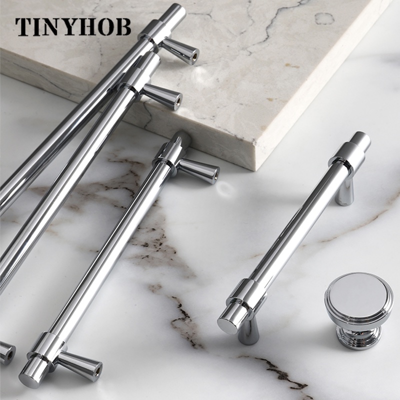 Minimalist style /Solid Brass Drawer Knobs T bar Handle Bedroom Pulls ...
