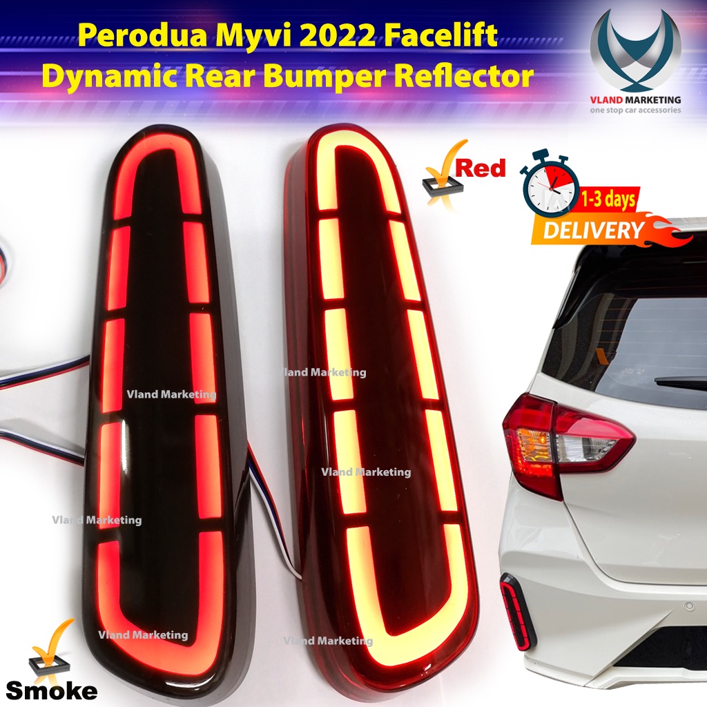 Perodua Myvi 2022 Facelift Dynamic Rear Bumper Reflector With Signal ...