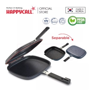 Happycall Titanium Nonstick Double Pan, Omelette Pan, Flip Pan, Square,  Dishwasher Safe, PFOA-free, Brown (Jumbo Grill)