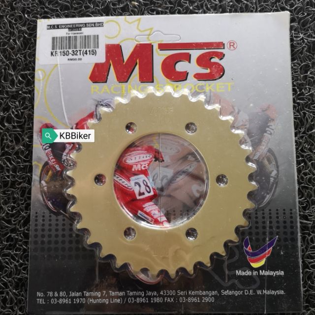 Mcs Sprocket 415 Kawasaki 150 Dinamik AR125 ( Rear) | Shopee Malaysia