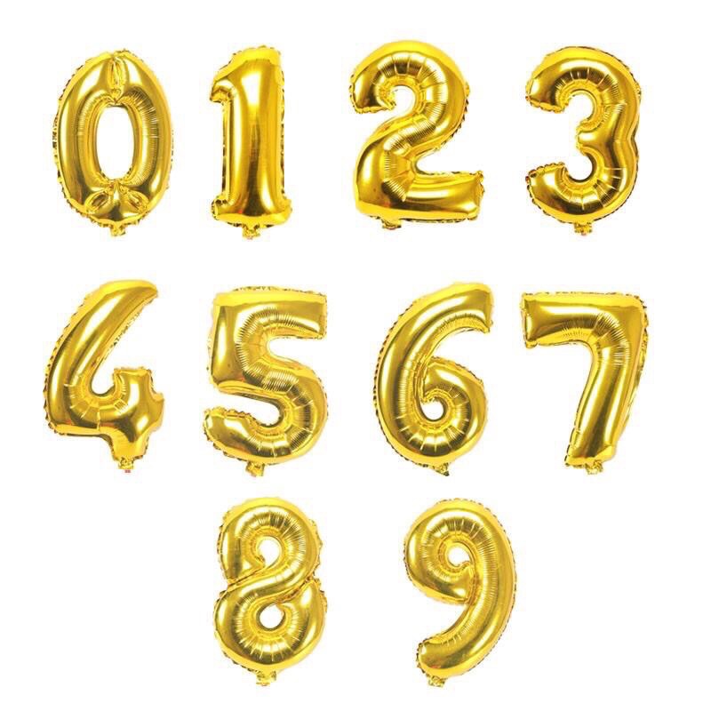 READY STOCK - 32INCH 32” NUMBER Gold FOIL BALLOON nombor belon party ...